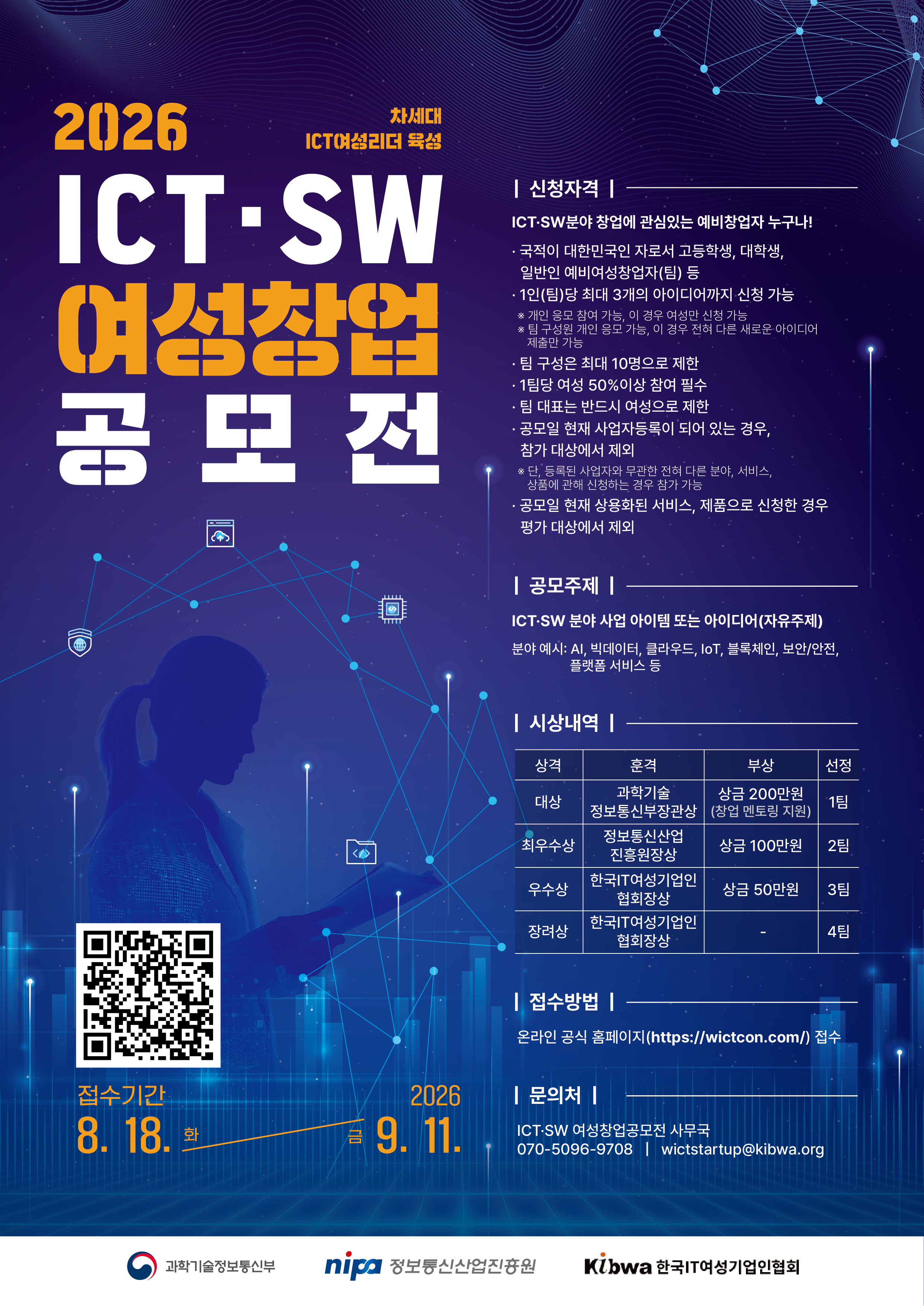 2026 ICT·SW 여성 창업공모전 포스터